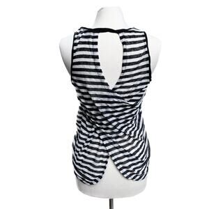 Striped Backless Wrap Cutout Top